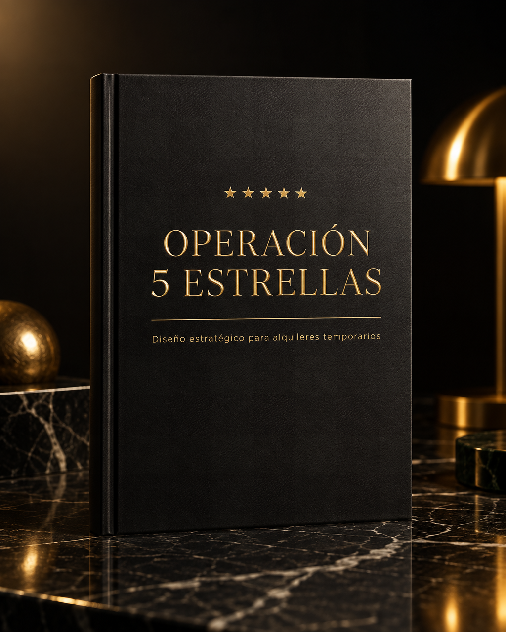 Mockup del ebook Operación 5 Estrellas sobre una mesa con luz natural
